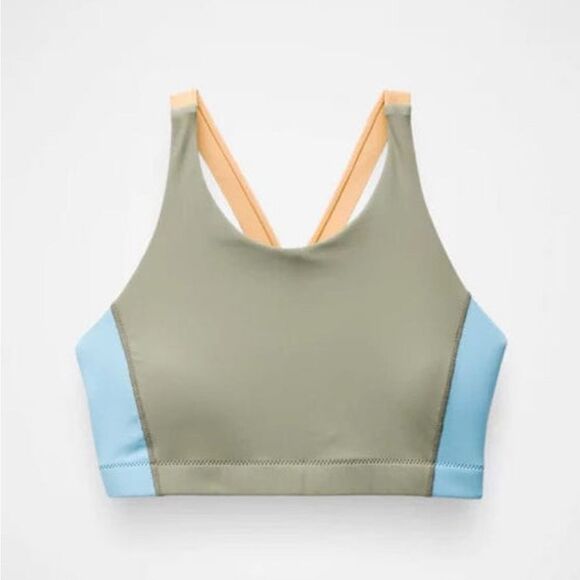 014 prAna Baja Bound Swim Sweet Agave Color Block Top Size S - Picture 1 of 9